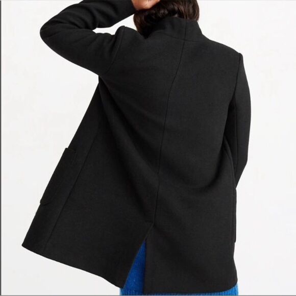 Abercrombie & Fitch Women's Wool Blend Collarless Coat in Black Size Small - Picture 14 of 15